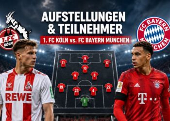 aufstellungen: teilnehmer: 1. fc köln gegen fc bayern münchen