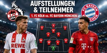 aufstellungen: teilnehmer: 1. fc köln gegen fc bayern münchen