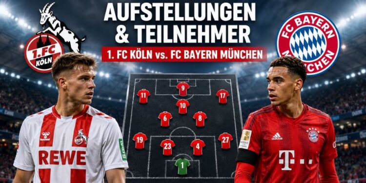 aufstellungen: teilnehmer: 1. fc köln gegen fc bayern münchen